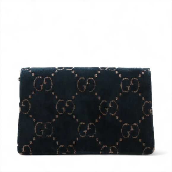 Gucci GG Velvet Dionysus velvet x leather Chain Shoulder Bag navy x black 476432 - Picture 2 of 10